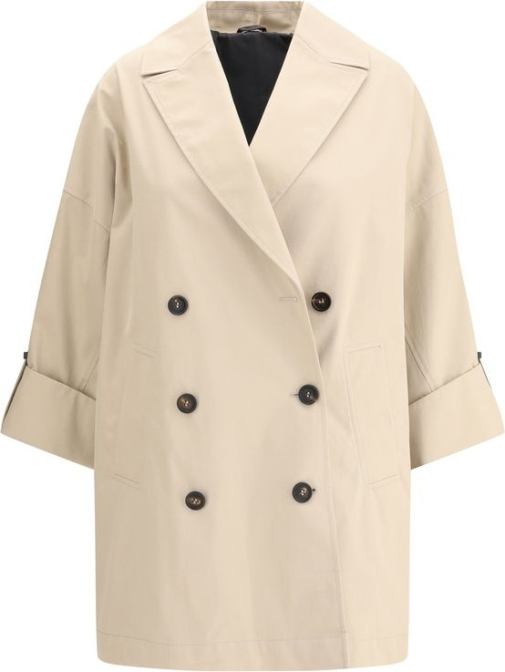 Coat Brunello Cucinelli Beige Cotton