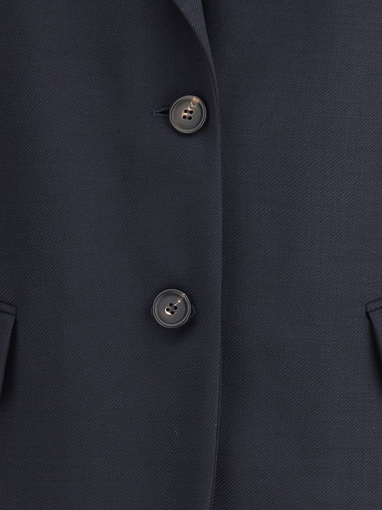 Синий блейзер из флисовой шерсти Brunello Cucinelli