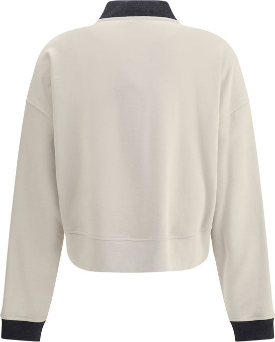 Gray Cotton Cardigan Brunello Cucinelli