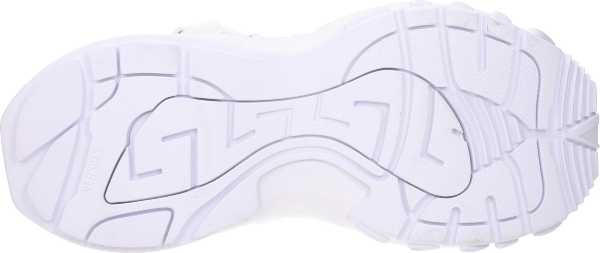 White Leather Athletic Sneakers Versace