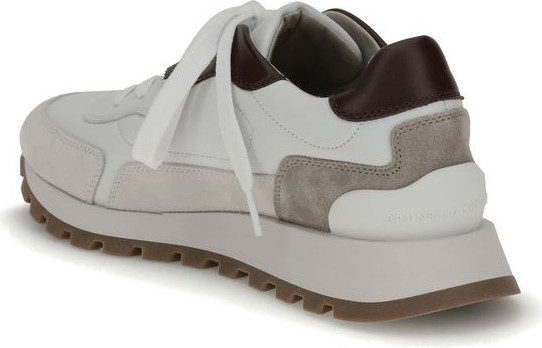 Белые кожаные кроссовки Brunello Cucinelli