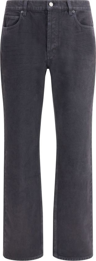 Black Cotton Straight-Leg Jeans