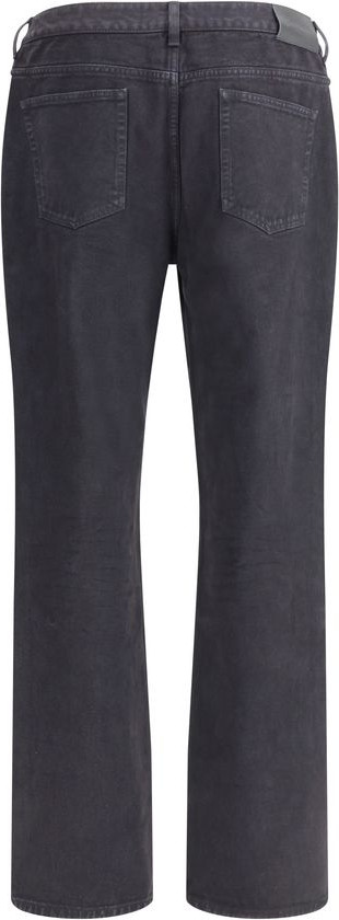 Black Cotton Straight-Leg Jeans
