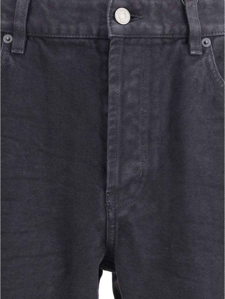 Black Cotton Straight-Leg Jeans