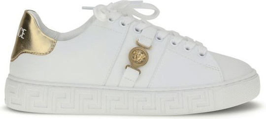 Кроссовки Versace из белой телячьей кожи Bos Taurus с заниженным верхом