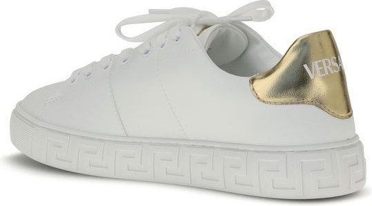 Кроссовки Versace из белой телячьей кожи Bos Taurus с заниженным верхом