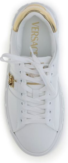 Кроссовки Versace из белой телячьей кожи Bos Taurus с заниженным верхом