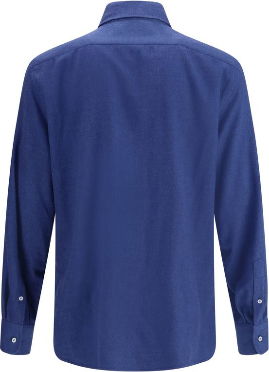 Blue Cotton Dress Shirt Brunello Cucinelli