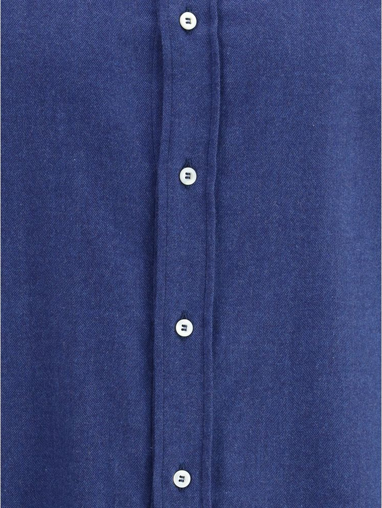 Blue Cotton Dress Shirt Brunello Cucinelli