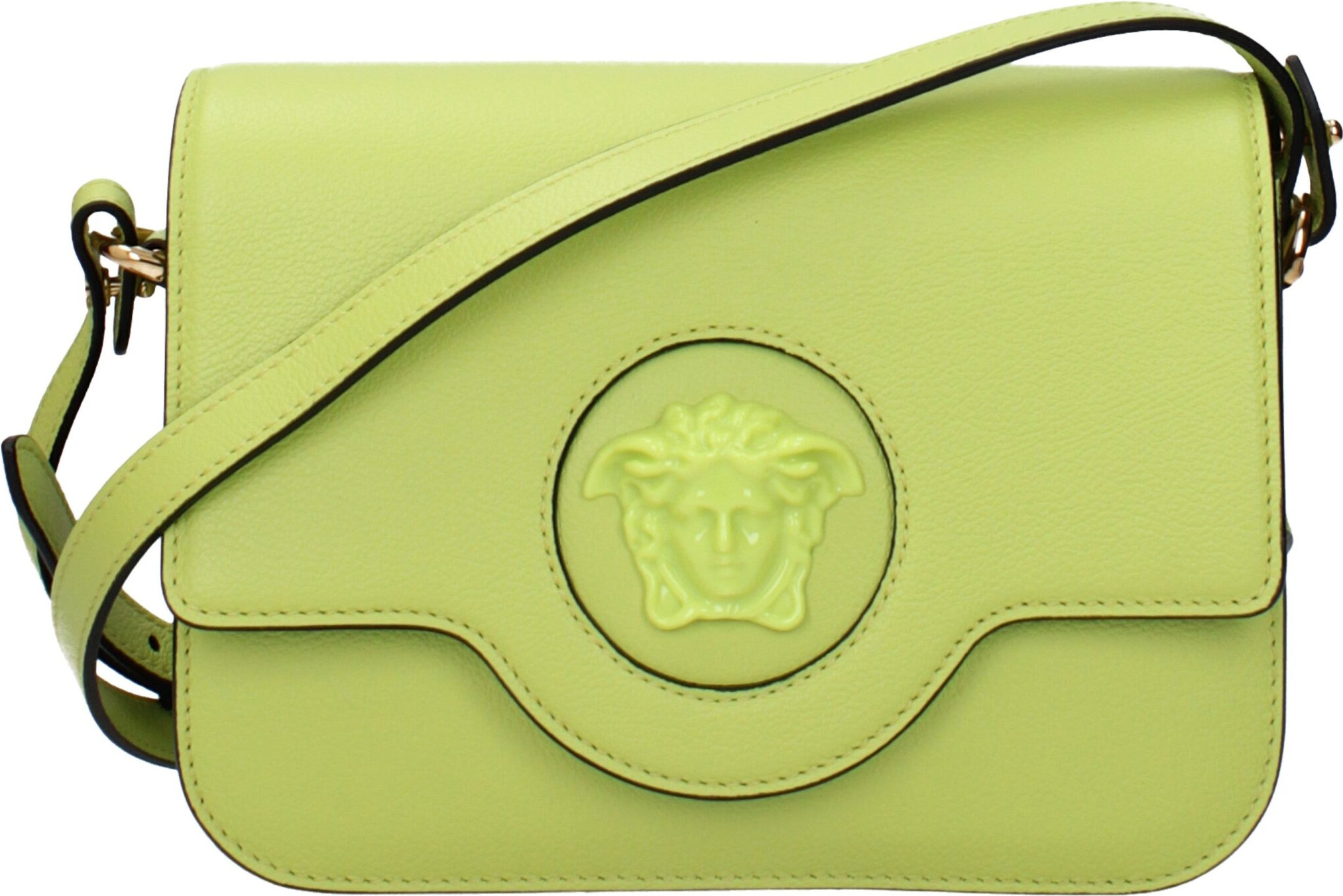 Crossbody bag Versace Green Leather
