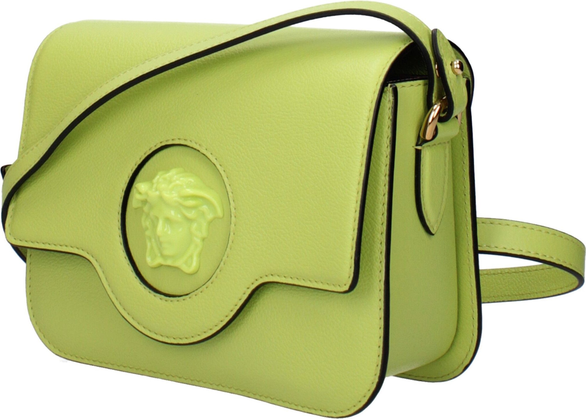 Crossbody bag Versace Green Leather