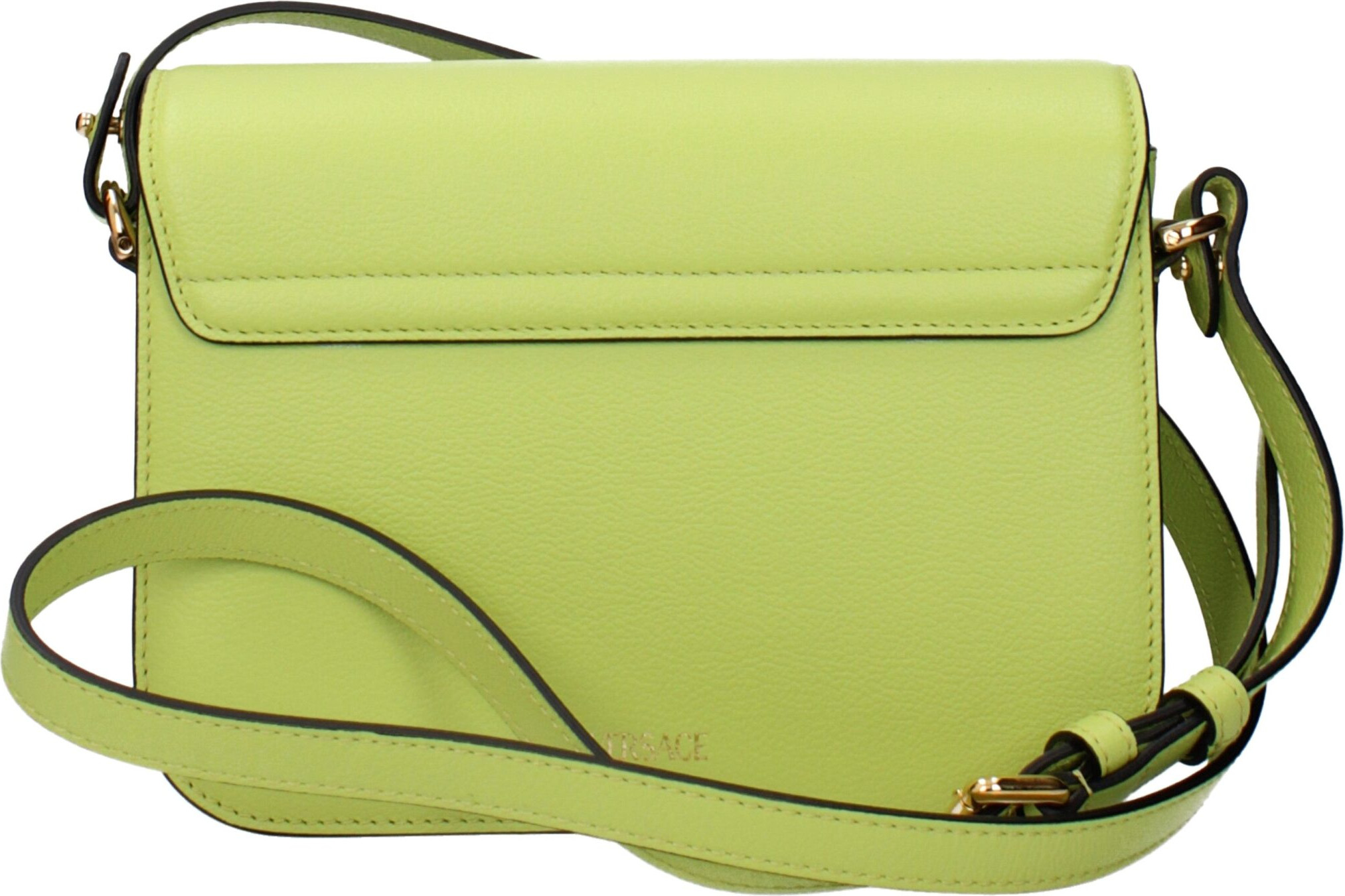 Crossbody bag Versace Green Leather
