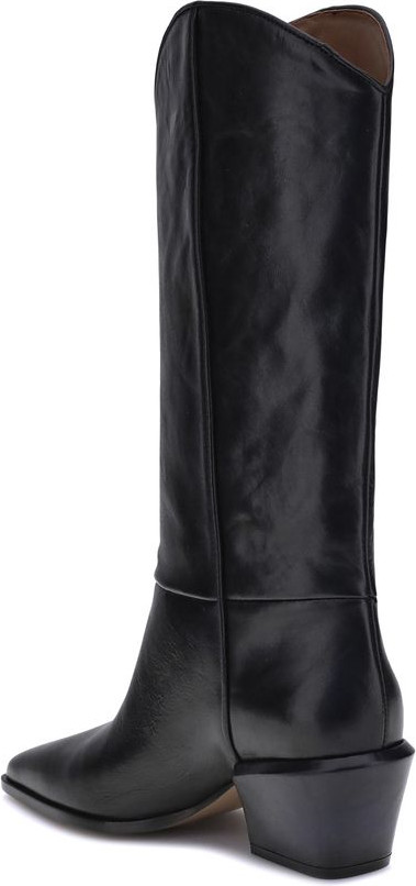 Paris Texas Black Calf Leather Bos Taurus Ankle Boots