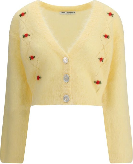 Yellow Mohair Cardigan Alessandra Rich