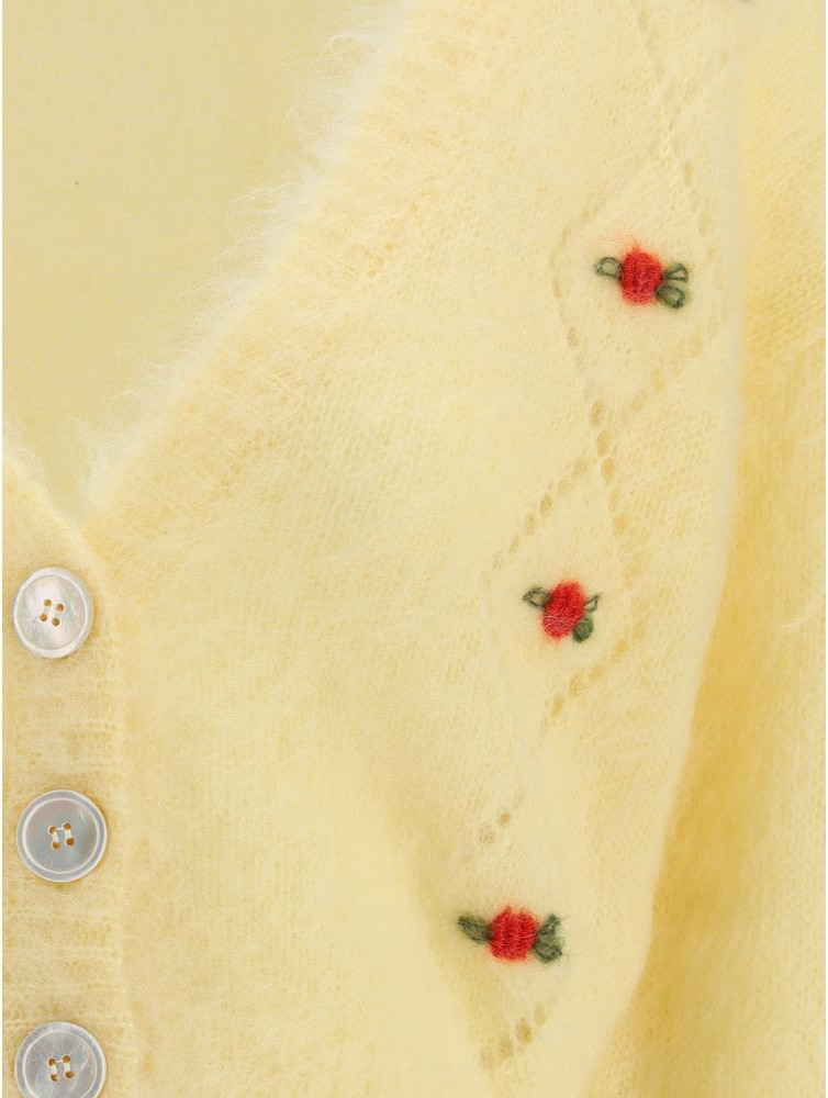 Yellow Mohair Cardigan Alessandra Rich