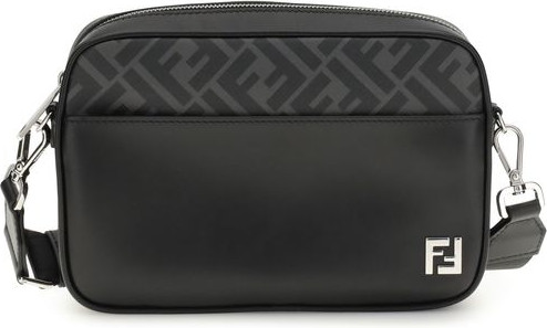 Сумка через плечо Fendi FF из кожи и канваса