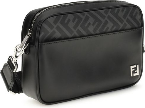 Сумка через плечо Fendi FF из кожи и канваса