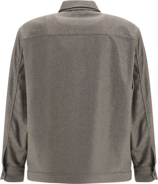 Серый шерстяной пальто Brioni