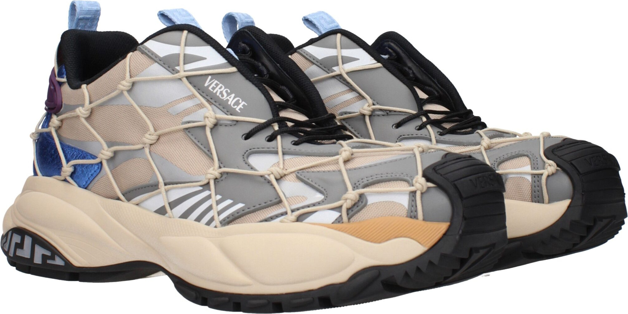 Versace Beige Fabric Sneakers