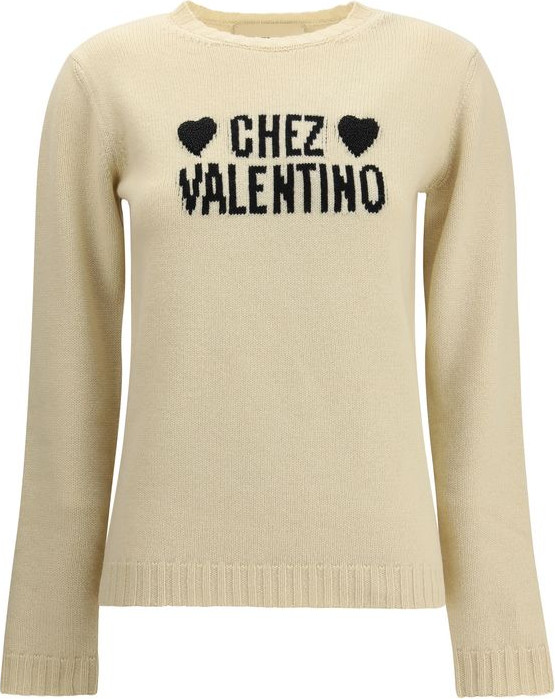 Valentino Cream Fleece Wool Sweatshirt