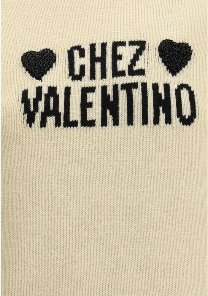 Valentino Cream Fleece Wool Sweatshirt