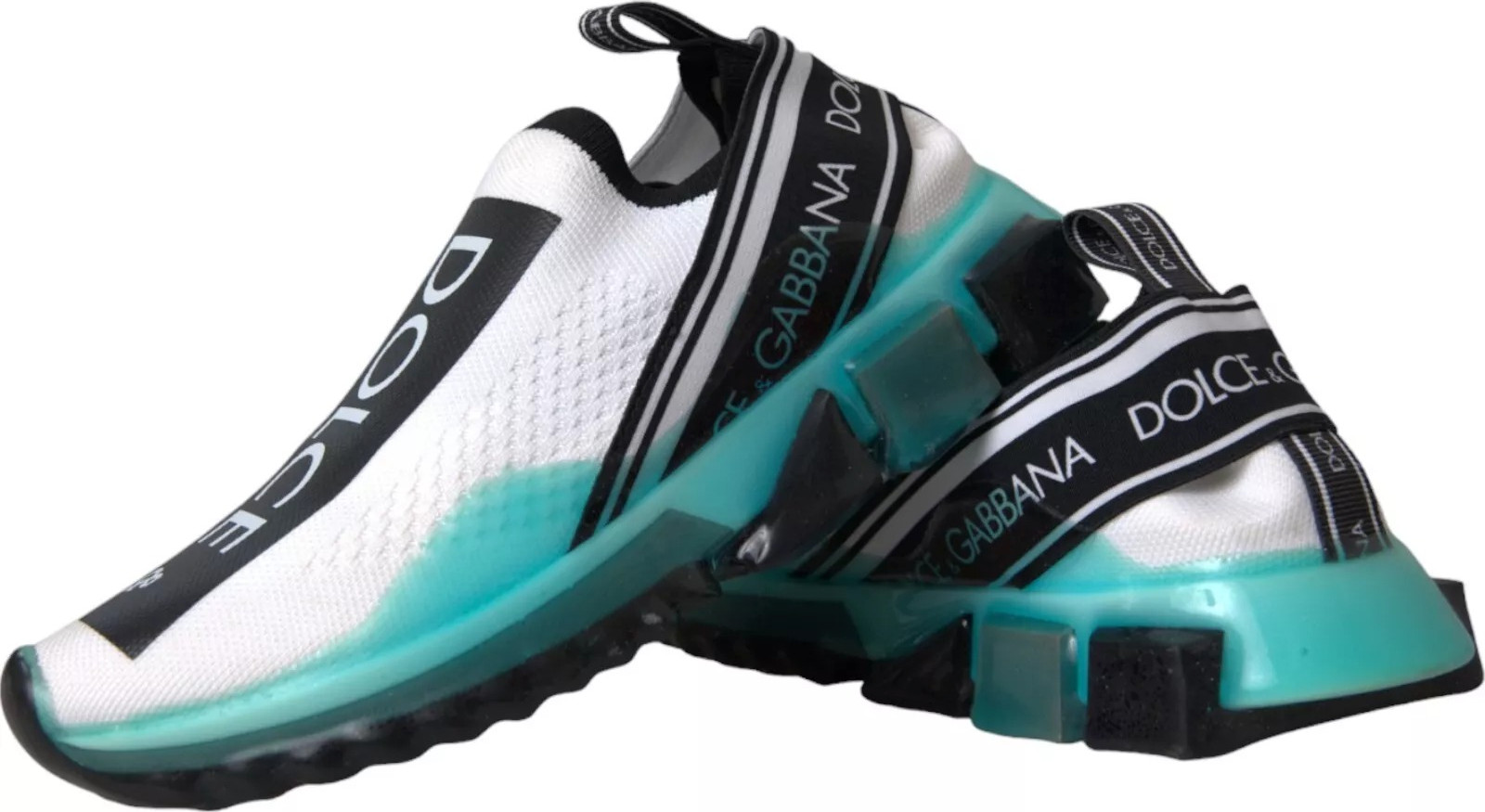 Black White Blue Slip On Sorrento Sneakers by Dolce & Gabbana