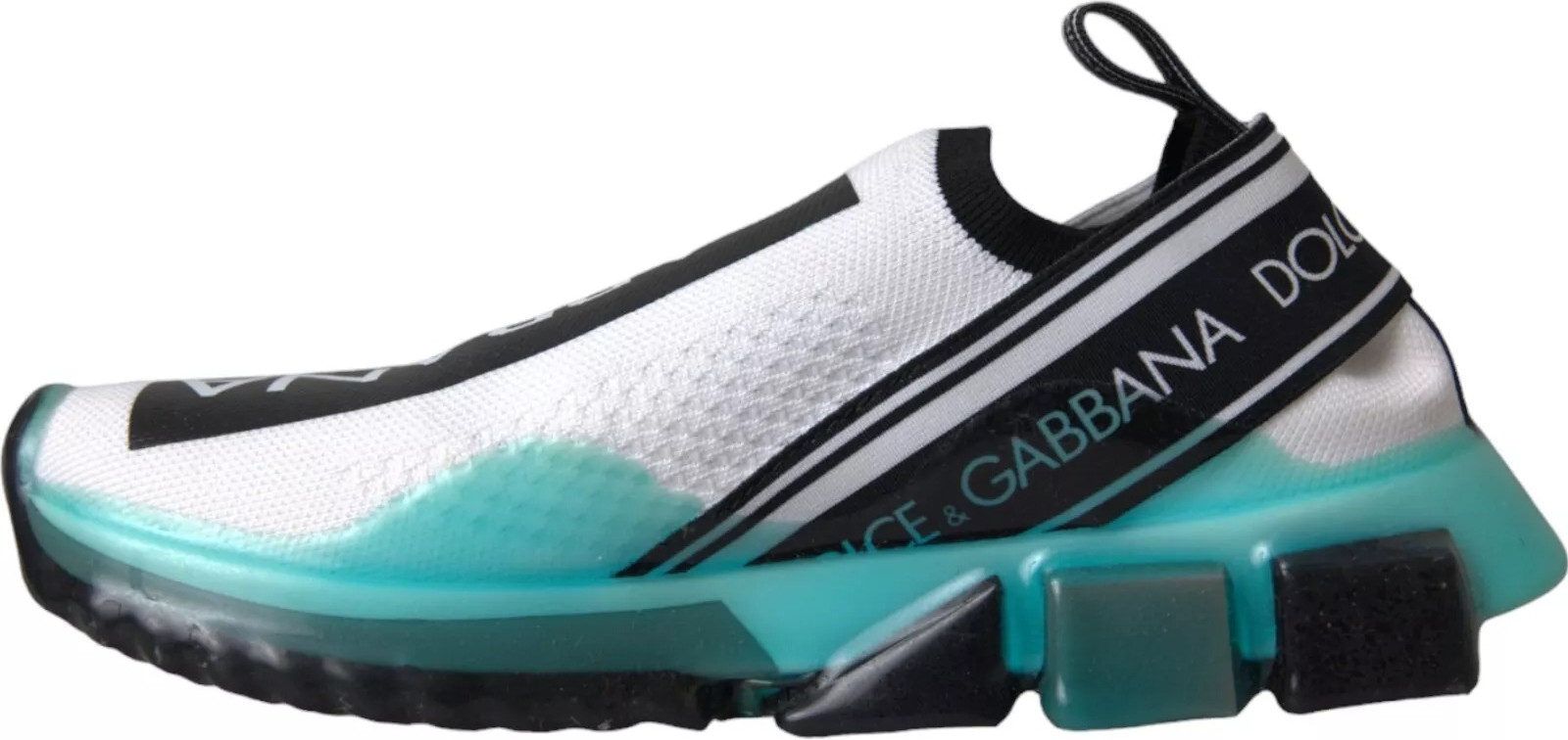 Black White Blue Slip On Sorrento Sneakers by Dolce & Gabbana