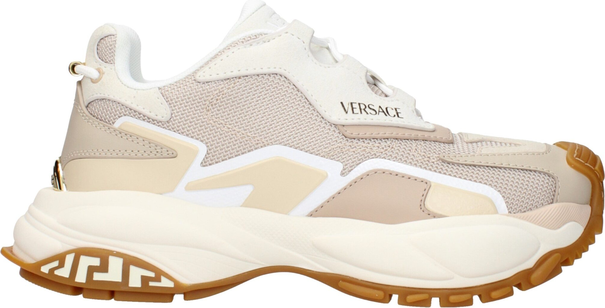 Бежевые тканевые кроссовки Versace Chunky