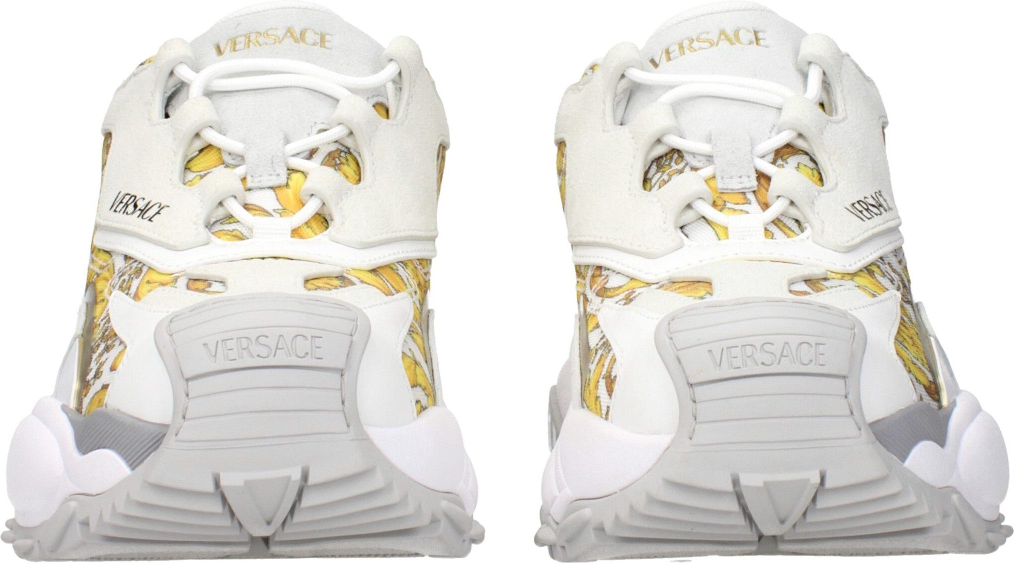 Кроссовки Versace с золотой тканью, низкие
