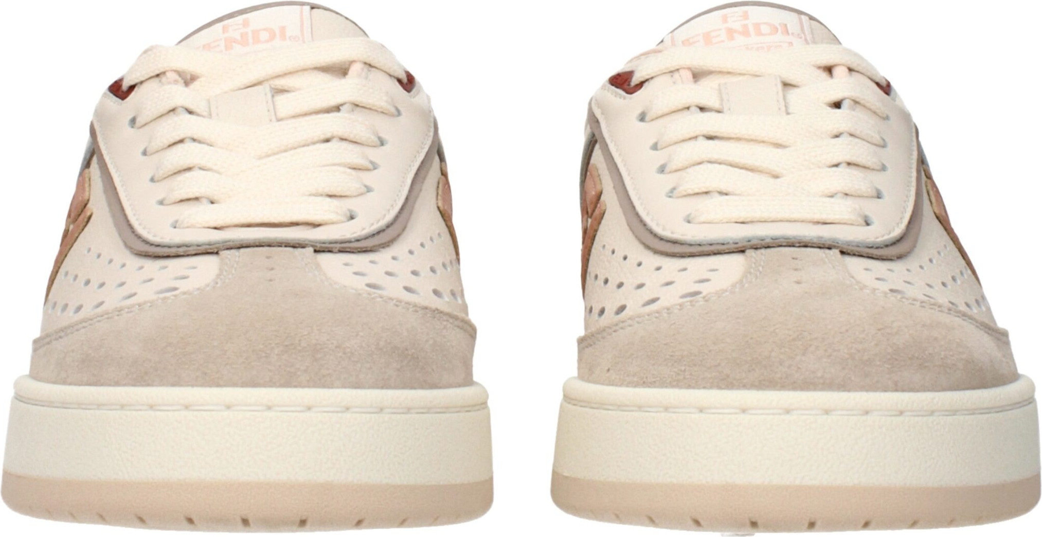 Sneakers Fendi Beige Leather Low Top