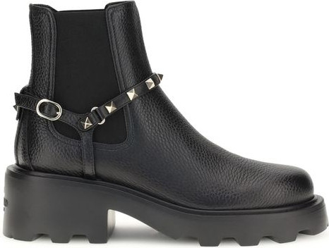 Ботинки Valentino Garavani Черная телячья кожа
