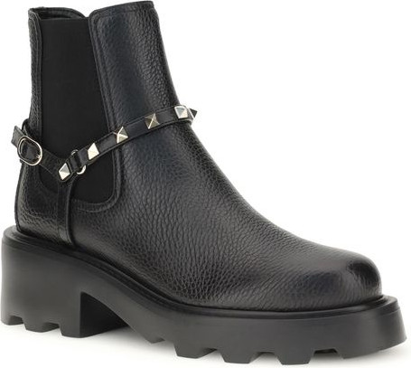 Ботинки Valentino Garavani Черная телячья кожа
