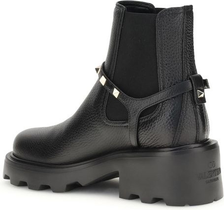 Ботинки Valentino Garavani Черная телячья кожа