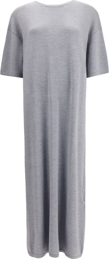Gray Wool Casual Dress Khaite