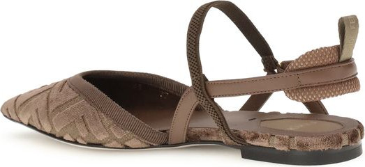Балетки Fendi Коричневые из полиамида