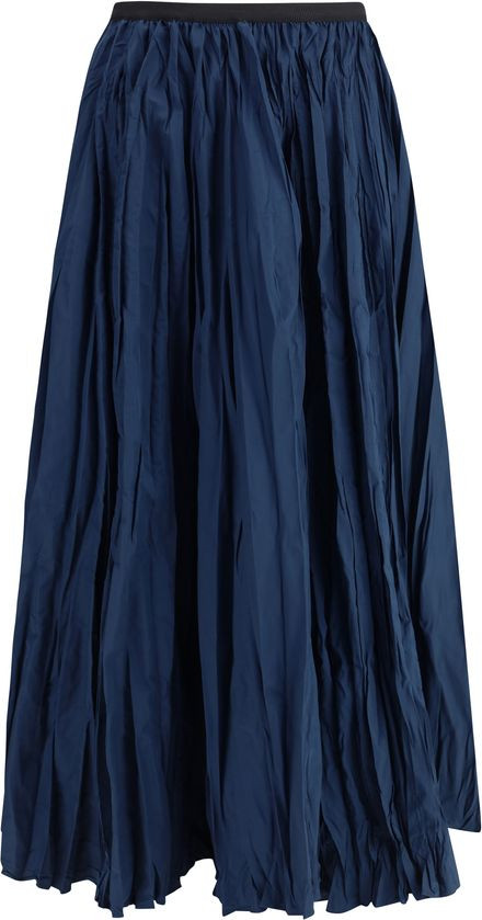 Blue Polyester Midi Skirt Sara Roka