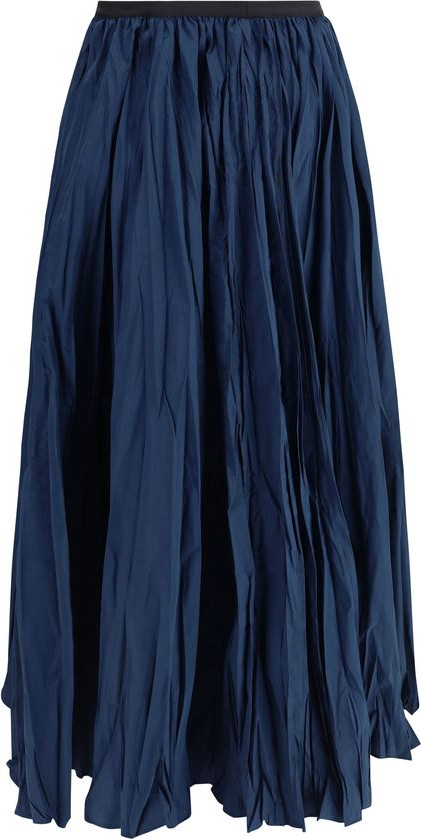 Blue Polyester Midi Skirt Sara Roka