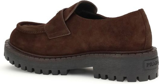 Лоферы Prada Коричневая телячья кожа Bos Taurus Слипоны