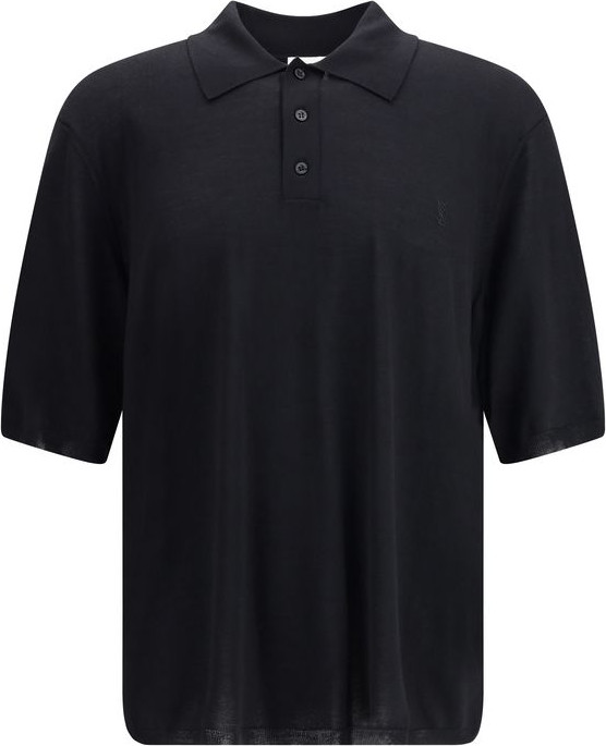 Polo Shirt Saint Laurent Black Wool