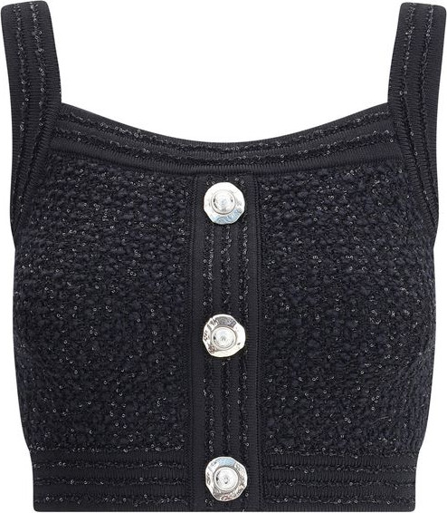 Balmain Black Polyamide Top