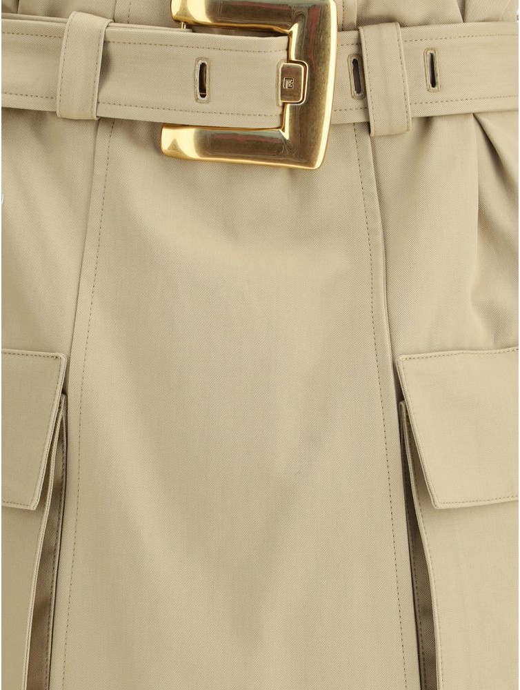 Beige Cotton Mini Skirt Balmain