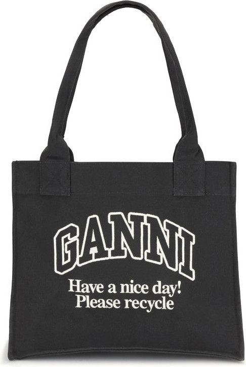 Сумка-шоппер GANNI Logo canvas Tote Bag