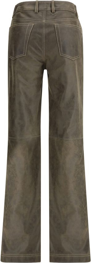 Кожаные брюки Etro коричневого цвета