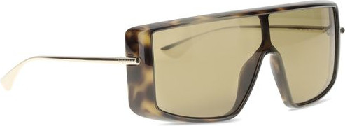 Alexander McQueen Havana T-Bar Visor Quyosh Ko'zoynaklari
