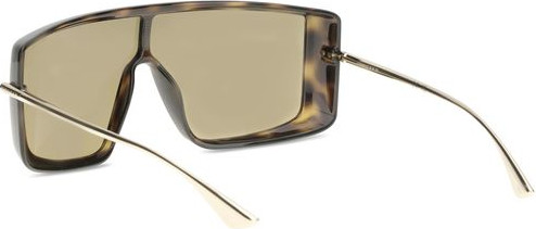 Alexander McQueen Havana T-Bar Visor Quyosh Ko'zoynaklari
