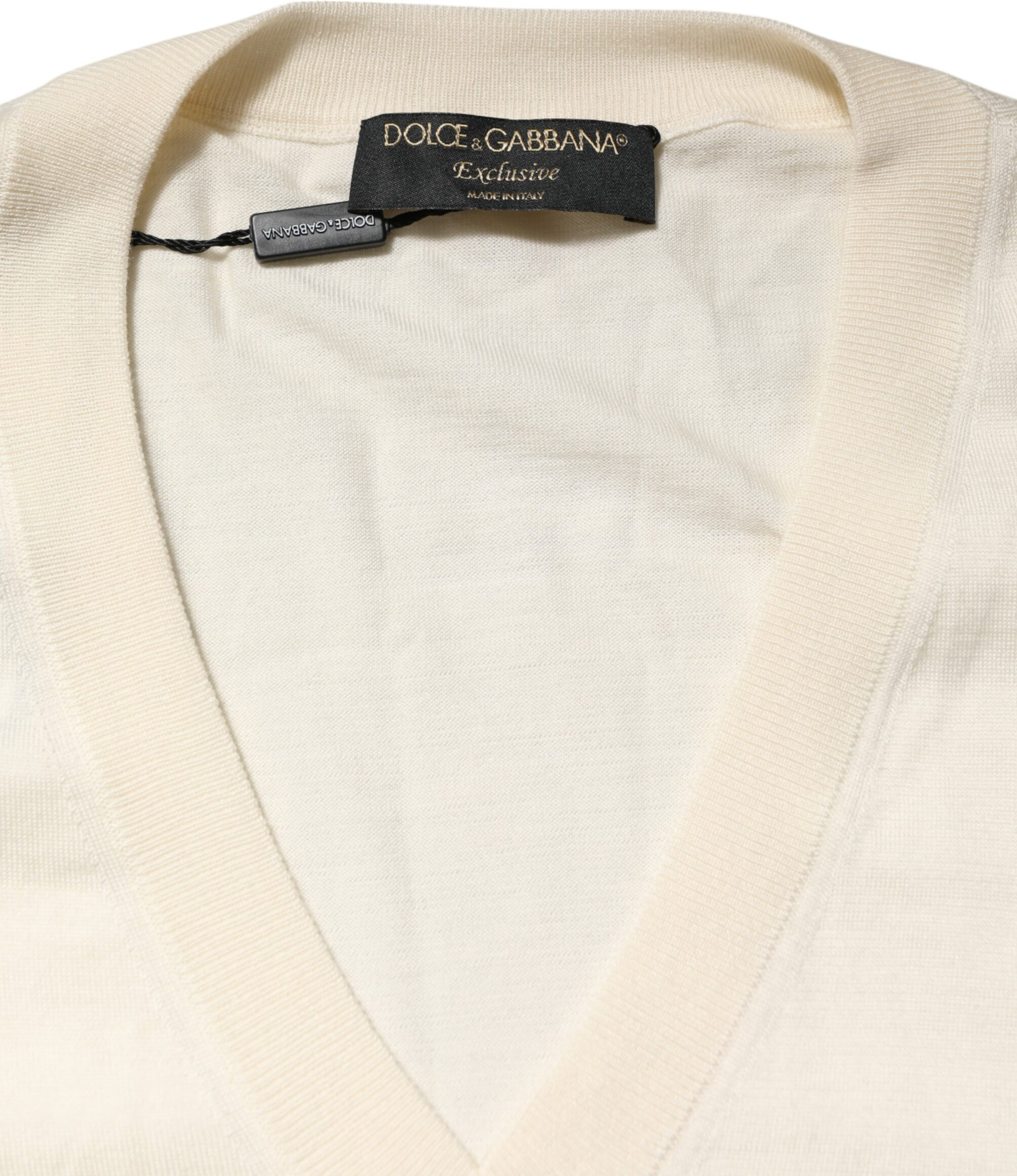 Свитер мужской Dolce & Gabbana из шерсти Virgin Wool с V-образным вырезом