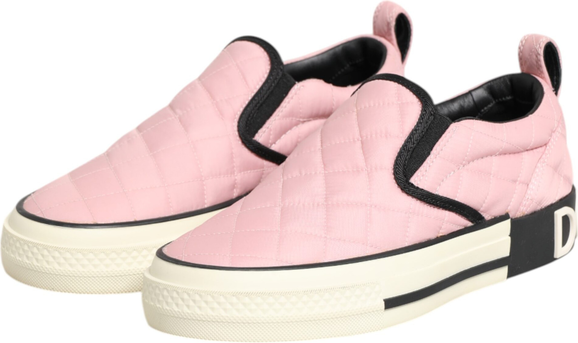 Ayollar uchun pushti ylab tikilgan Dolce & Gabbana slip-on krossovkalar