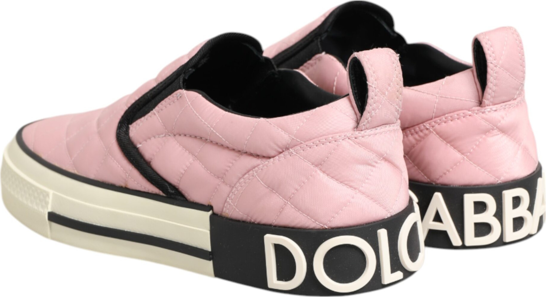 Ayollar uchun pushti ylab tikilgan Dolce & Gabbana slip-on krossovkalar