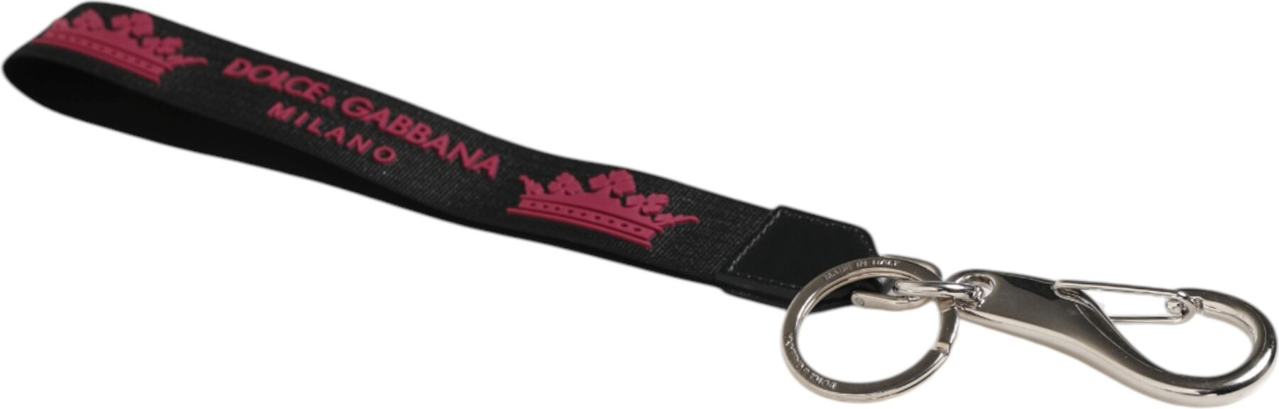 Keychain Dolce & Gabbana Black Burgundy Nylon DG Logo Crown Holder