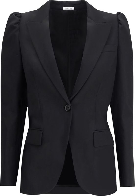 Черное шерстяное пальто Alexander McQueen